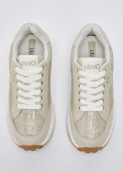 Sneakers in mesh e paillettes