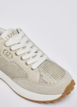 Sneakers in mesh e paillettes