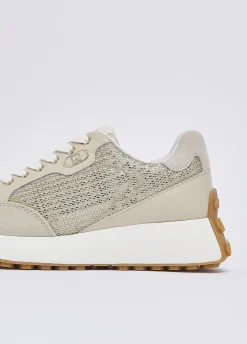 Sneakers in mesh e paillettes