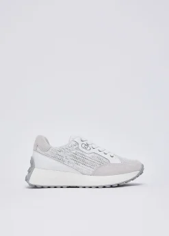 Sneakers in mesh e paillettes