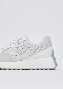 Sneakers in mesh e paillettes