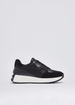 Sneakers in mesh e paillettes