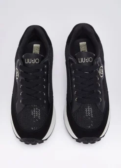 Sneakers in mesh e paillettes