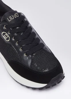 Sneakers in mesh e paillettes