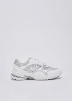 Sneakers in mesh metallizzato