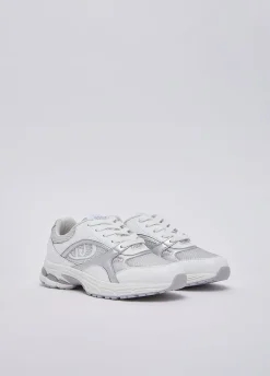 Sneakers in mesh metallizzato