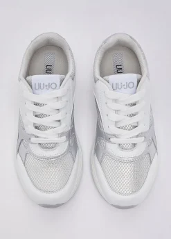 Sneakers in mesh metallizzato