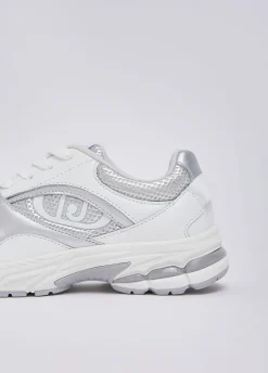 Sneakers in mesh metallizzato