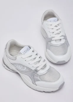 Sneakers in mesh metallizzato