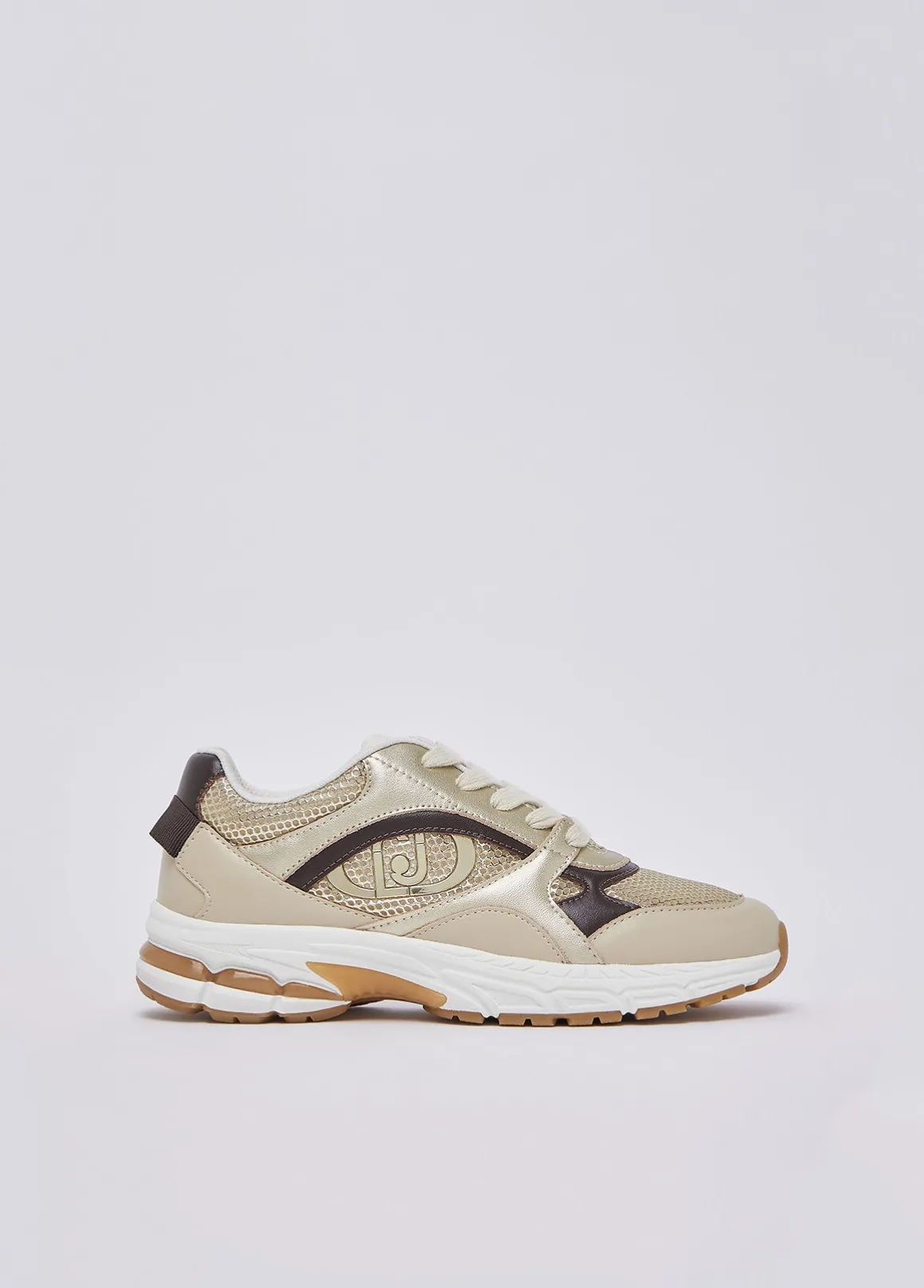 Sneakers in mesh metallizzato