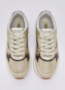 Sneakers in mesh metallizzato