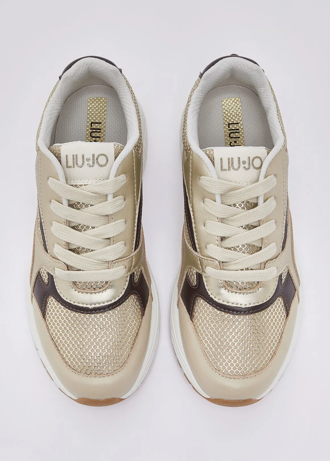 Sneakers in mesh metallizzato