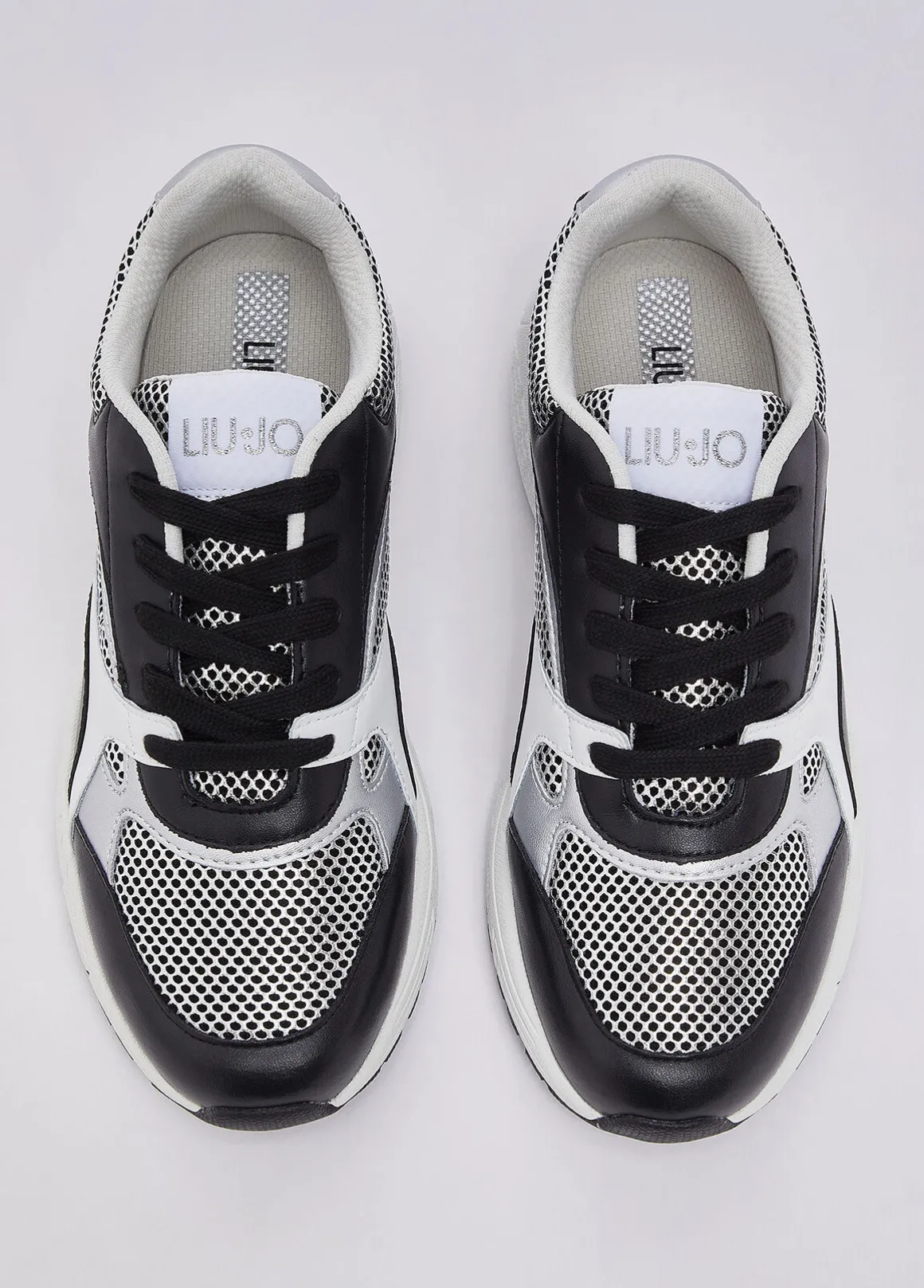 Sneakers in mesh metallizzato