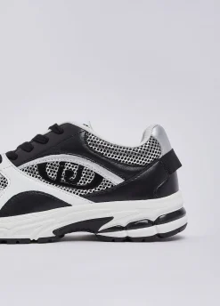 Sneakers in mesh metallizzato