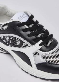 Sneakers in mesh metallizzato