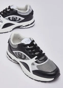 Sneakers in mesh metallizzato