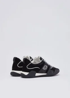 Sneakers in nylon e vernice