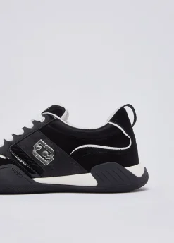 Sneakers in nylon e vernice