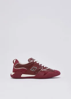 Sneakers in nylon e vernice