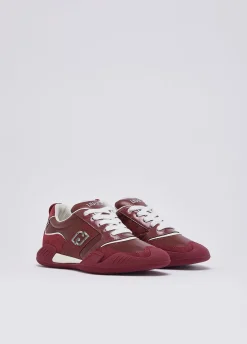 Sneakers in nylon e vernice