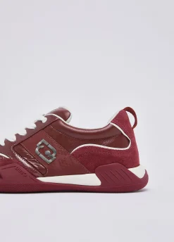 Sneakers in nylon e vernice