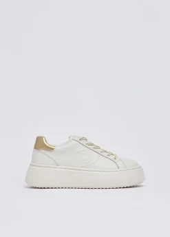 Sneakers in pelle con maxi logo