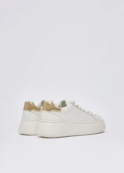 Sneakers in pelle con maxi logo