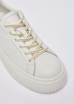 Sneakers in pelle con maxi logo