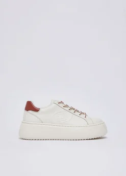 Sneakers in pelle con maxi logo
