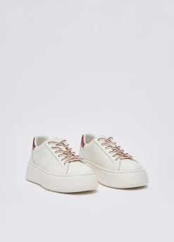Sneakers in pelle con maxi logo
