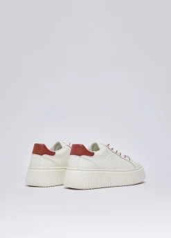 Sneakers in pelle con maxi logo