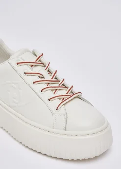 Sneakers in pelle con maxi logo