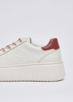 Sneakers in pelle con maxi logo