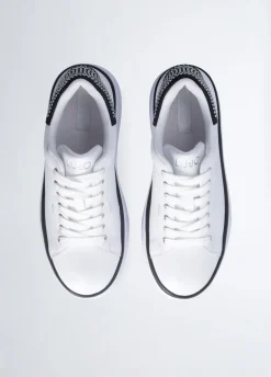 Sneakers in pelle con strass