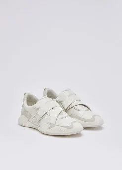 Sneakers in pelle con velcro