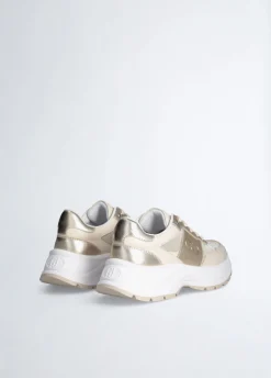 Sneakers in pelle e lurex