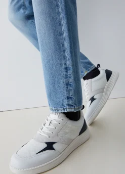 Sneakers in pelle e mesh