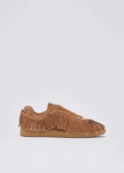Sneakers in suede con frange