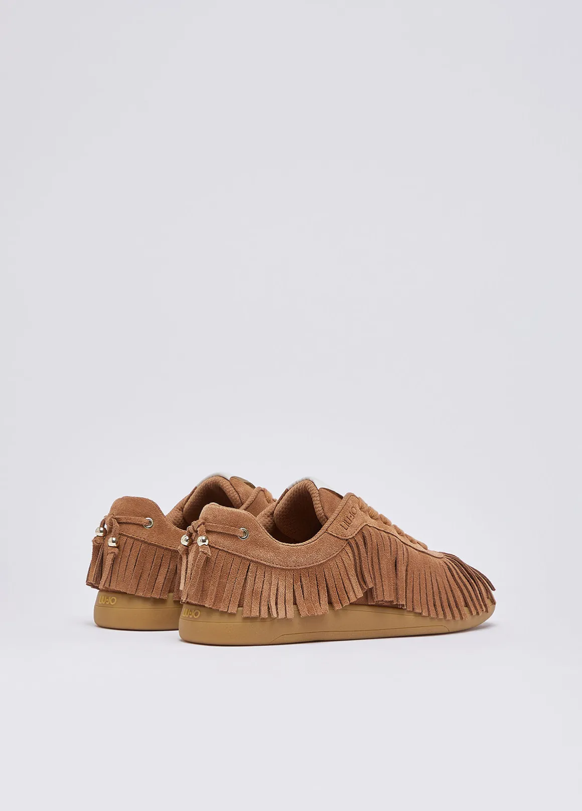 Sneakers in suede con frange