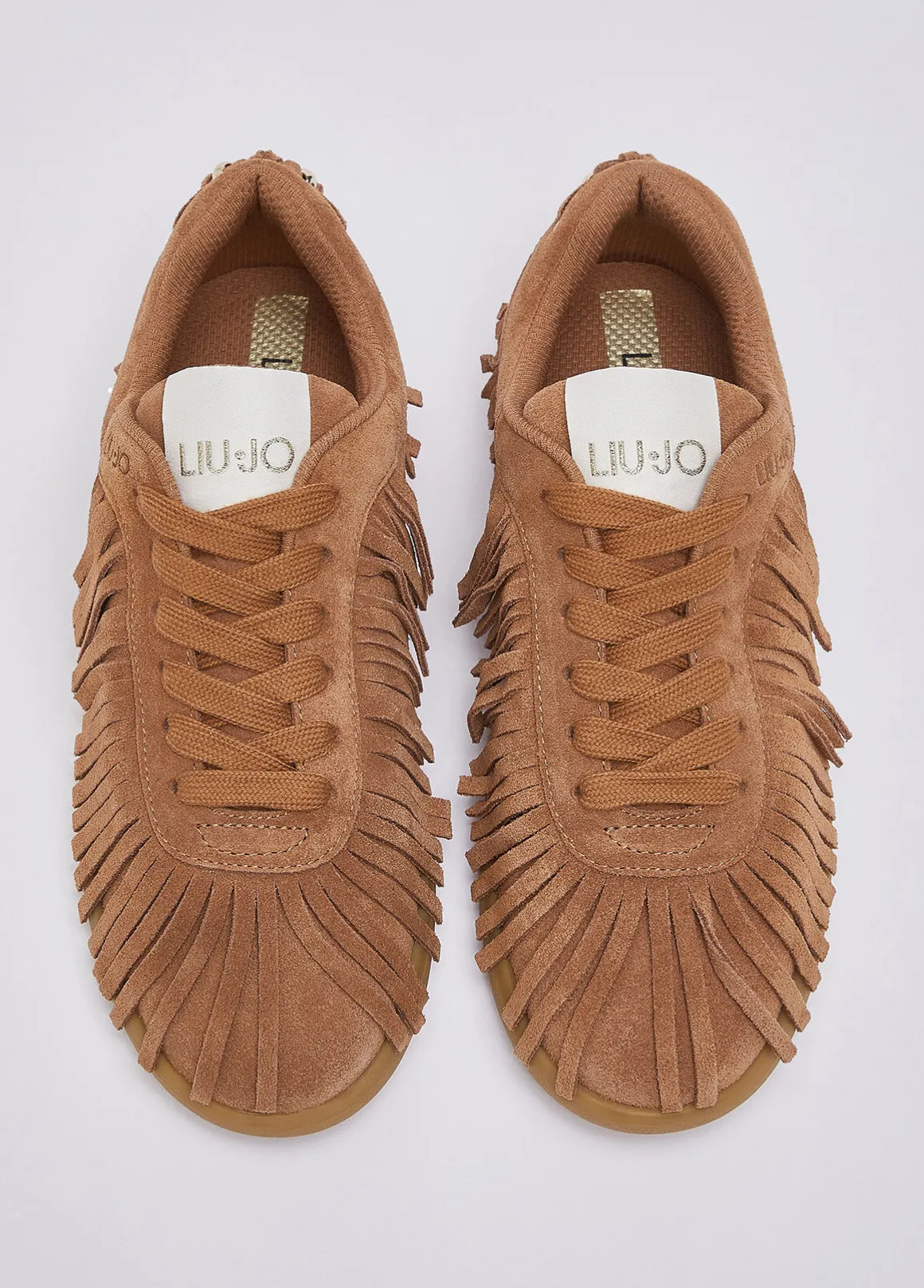 Sneakers in suede con frange