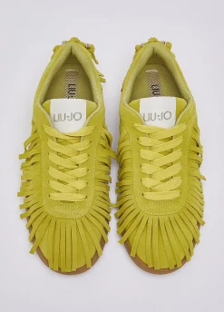 Sneakers in suede con frange