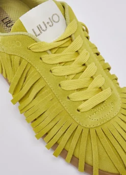 Sneakers in suede con frange