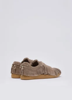 Sneakers in suede con frange