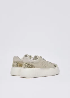 Sneakers in suede con maxi logo