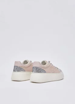 Sneakers in suede con maxi logo