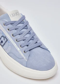 Sneakers in suede con strass