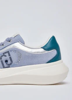 Sneakers in suede con strass
