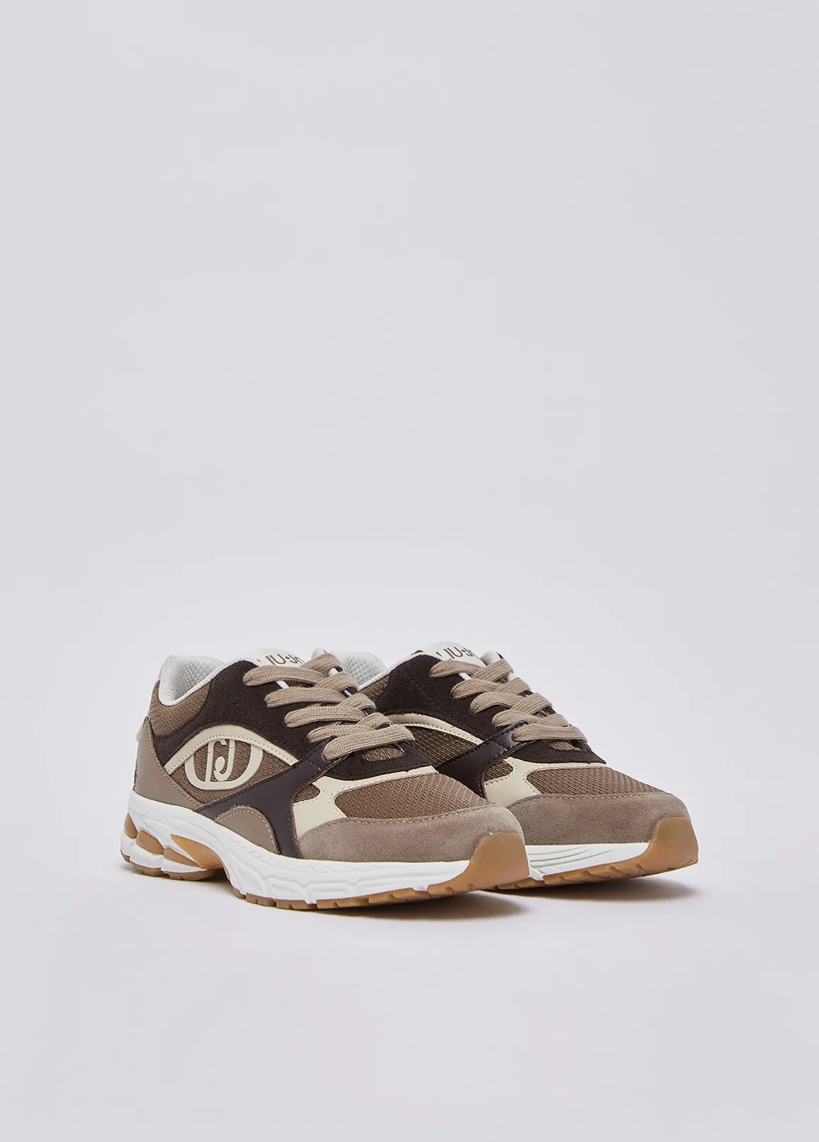Sneakers in suede e mesh
