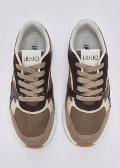 Sneakers in suede e mesh