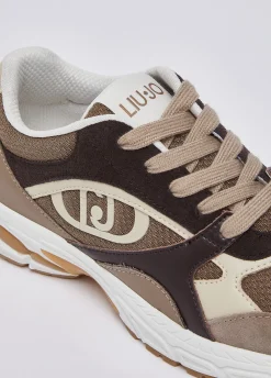 Sneakers in suede e mesh